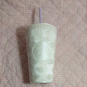 Starbucks Pearl White Textured Tumbler